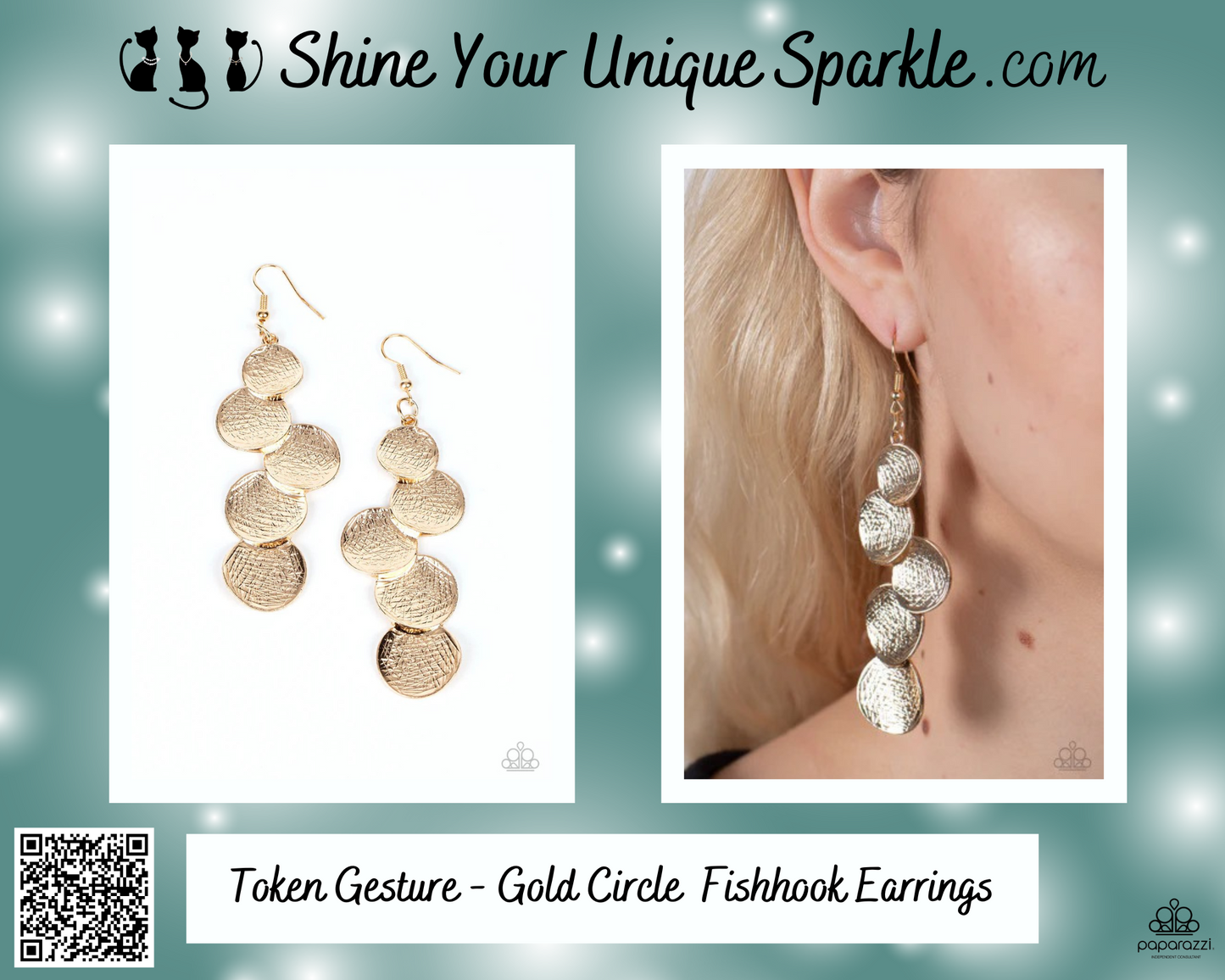 Token Gesture - Gold Circle Fishhook Earrings