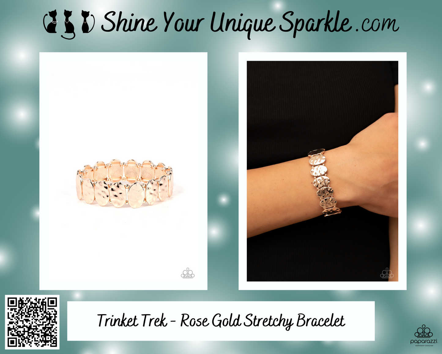 Trinket Trek - Rose Gold Stretchy Bracelet