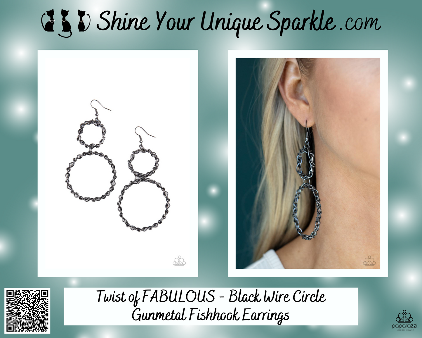 Twist of FABULOUS - Black Wire Circle Gunmetal Fishhook Earrings