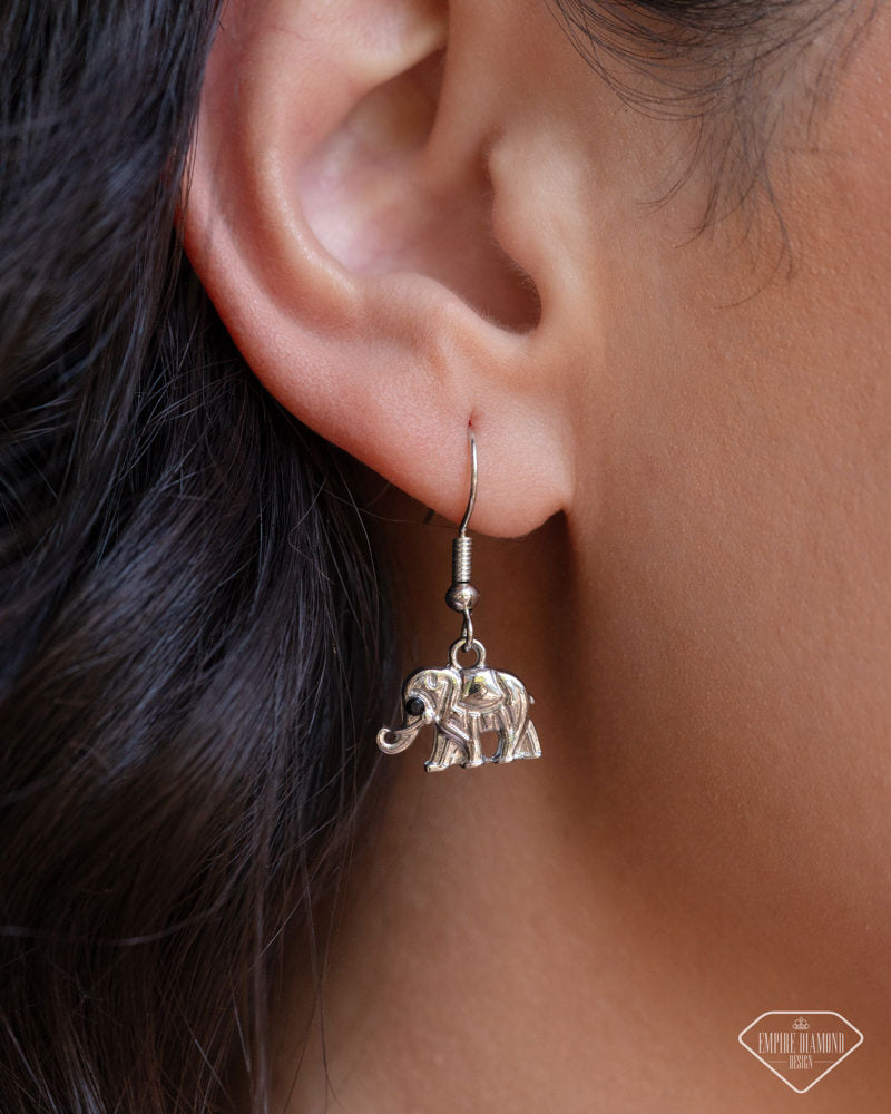 Unforgettable Shimmer - Multi Iridescent Rhinestone Elephant Silver Short Necklace -Empire Diamond Exclusive