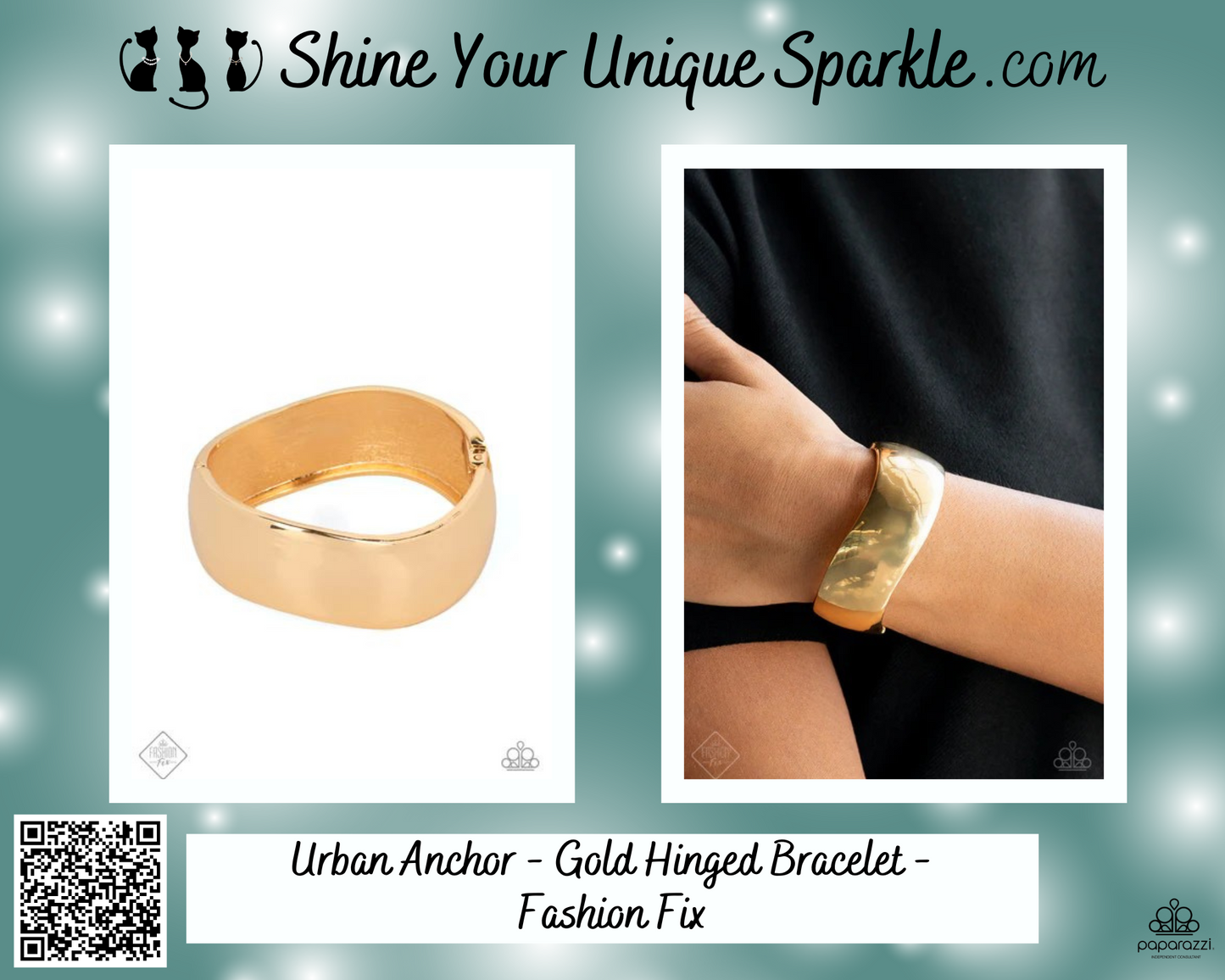 Urban Anchor - Gold Hinged Bracelet - Fashion Fix