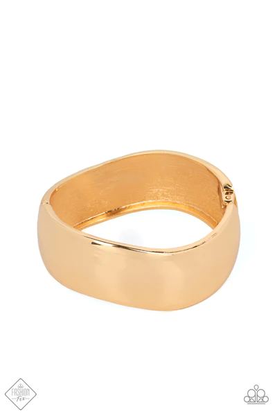 Urban Anchor - Gold Hinged Bracelet - Fashion Fix