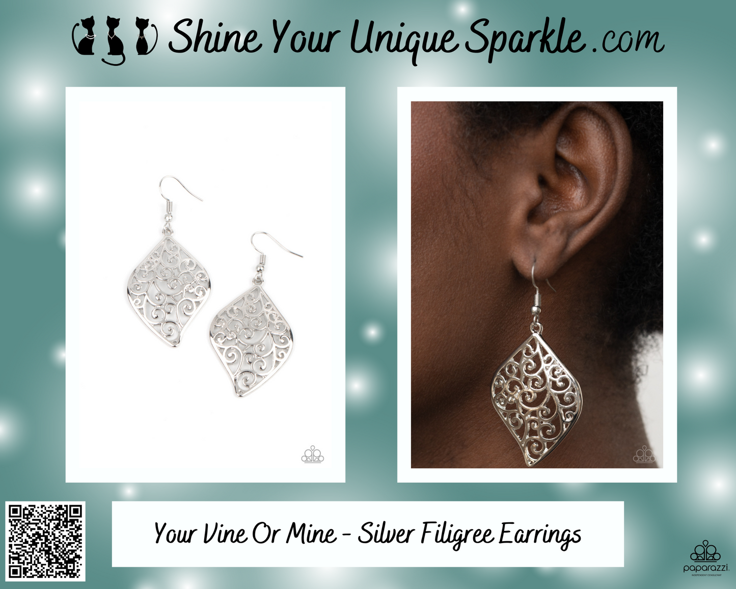 Your Vine Or Mine - Silver Filigree Earrings