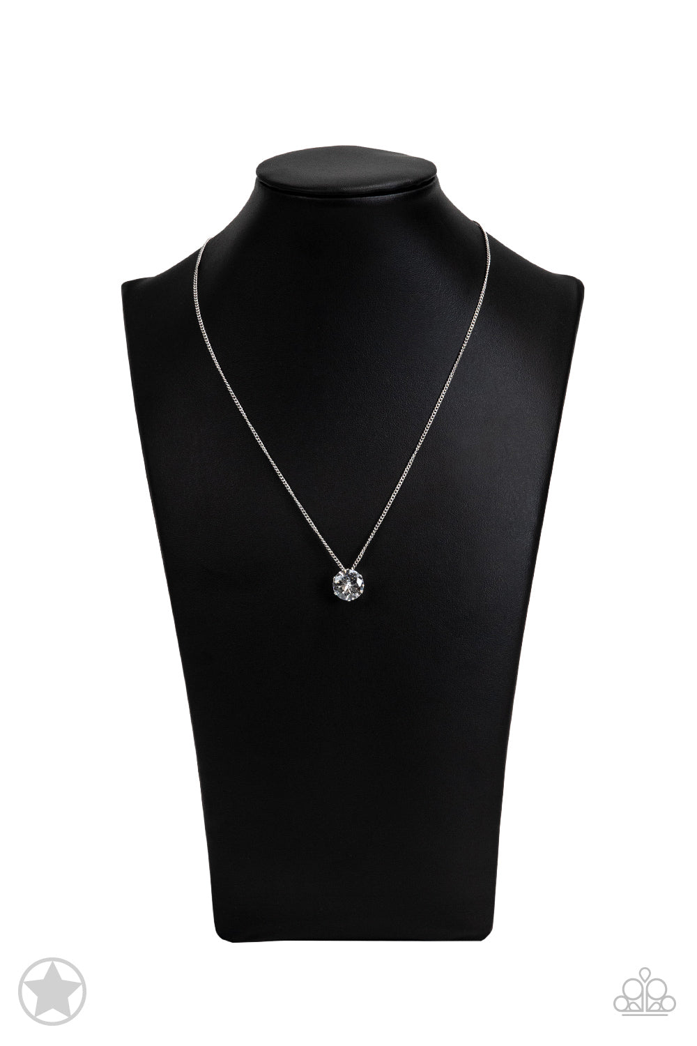 What A Gem - White Rhinestone Short Pendant Necklace - Blockbuster