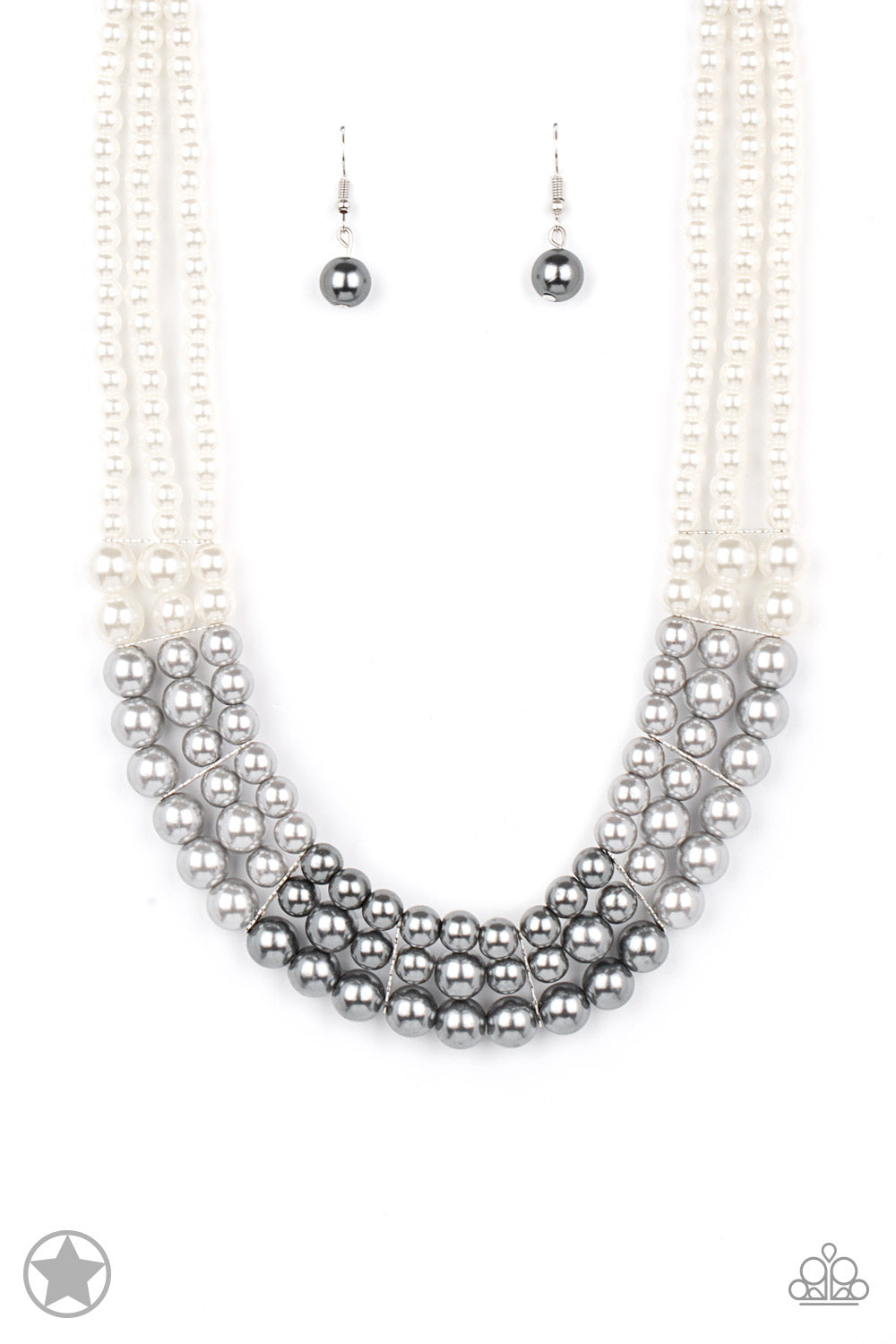 Lady In Waiting - Silver Pearl Layered Short Necklace - Blockbuster