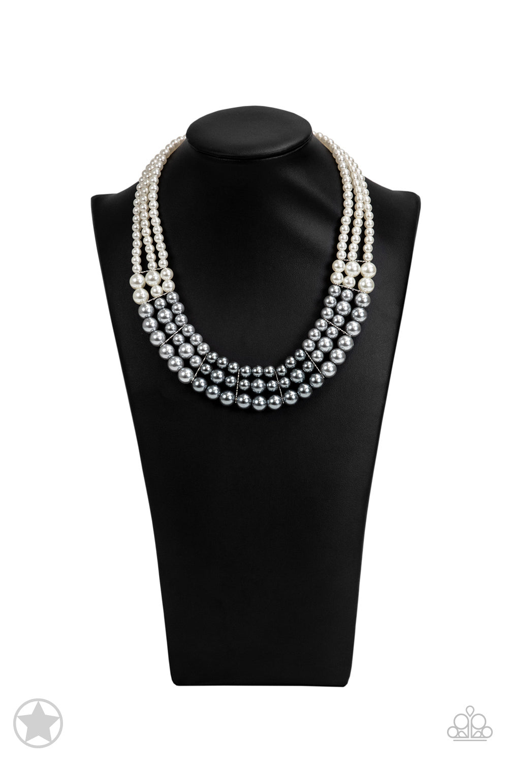 Lady In Waiting - Silver Pearl Layered Short Necklace - Blockbuster
