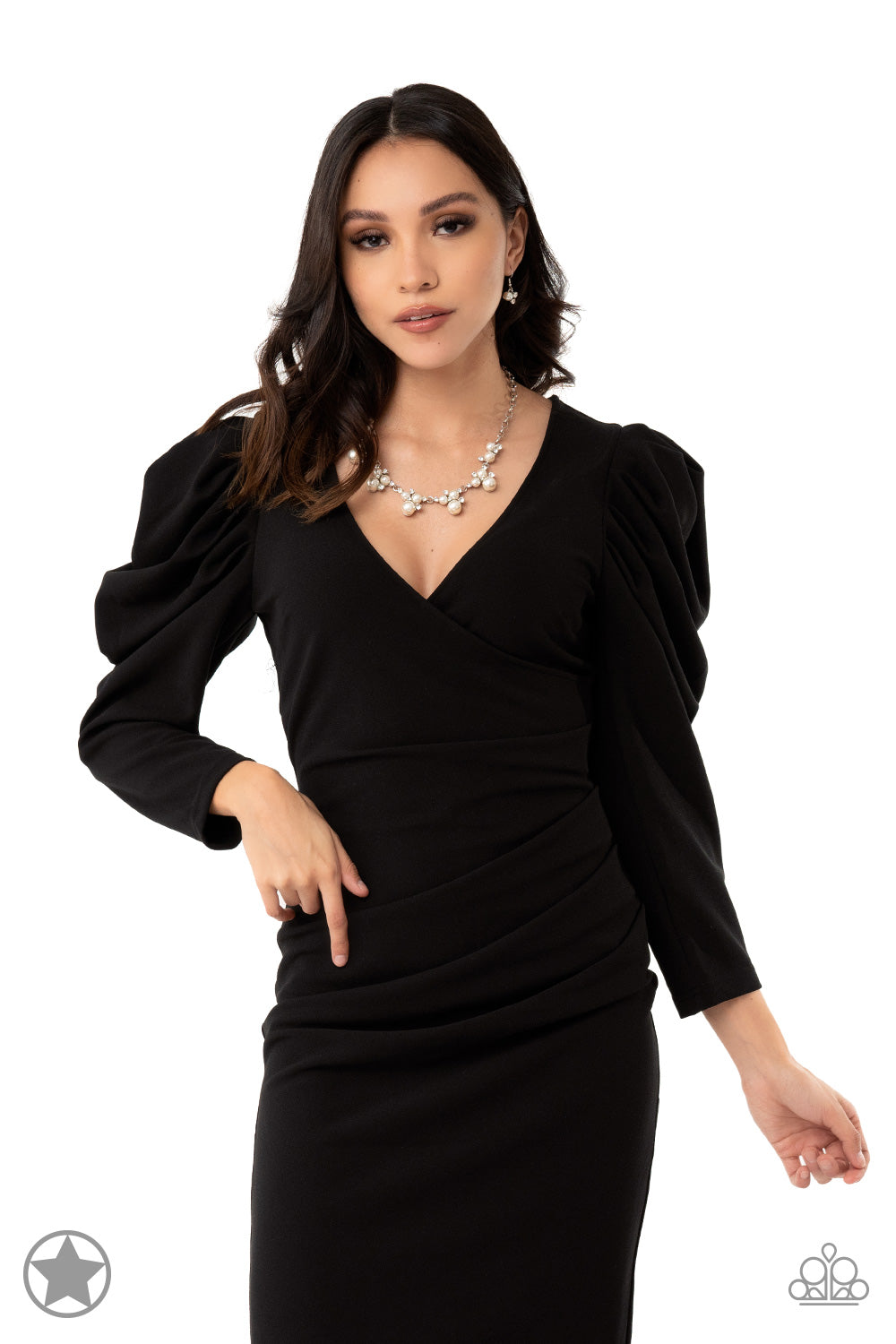 Toast to Perfection - White Rhinestone and Pearl Necklace - Blockbuster