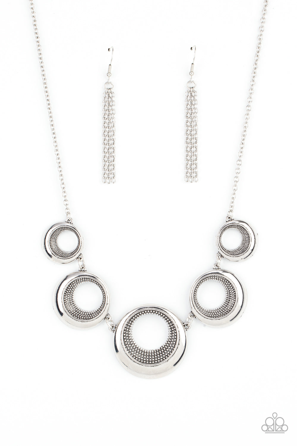 Solar Cycle - Silver Circle Short Necklace