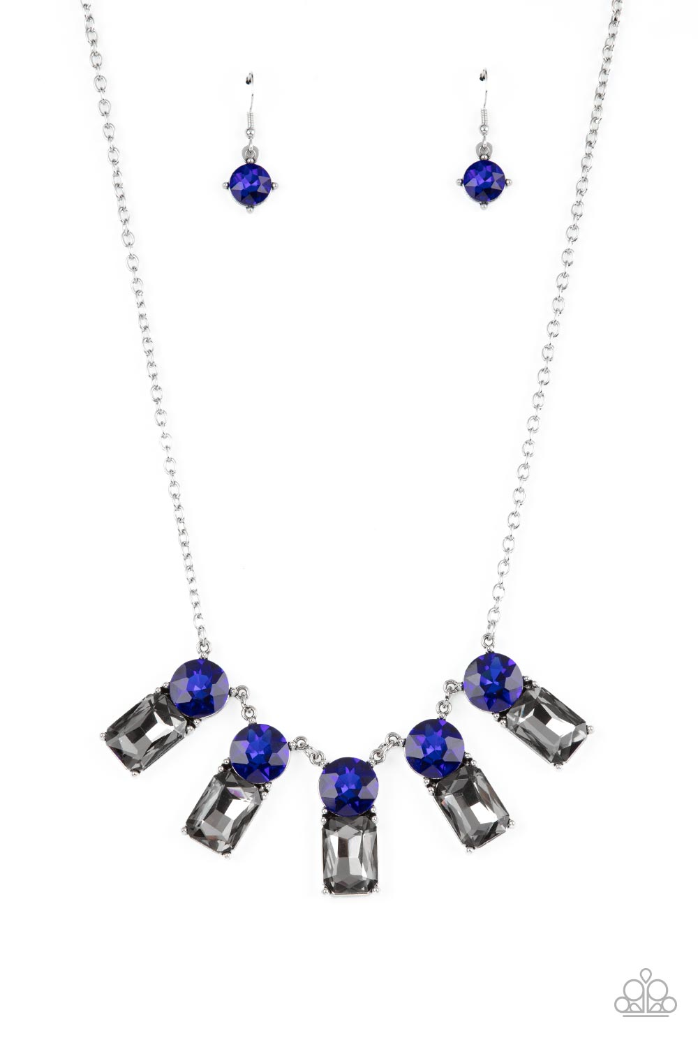 Celestial Royal - Blue Gem Silver Short Necklace