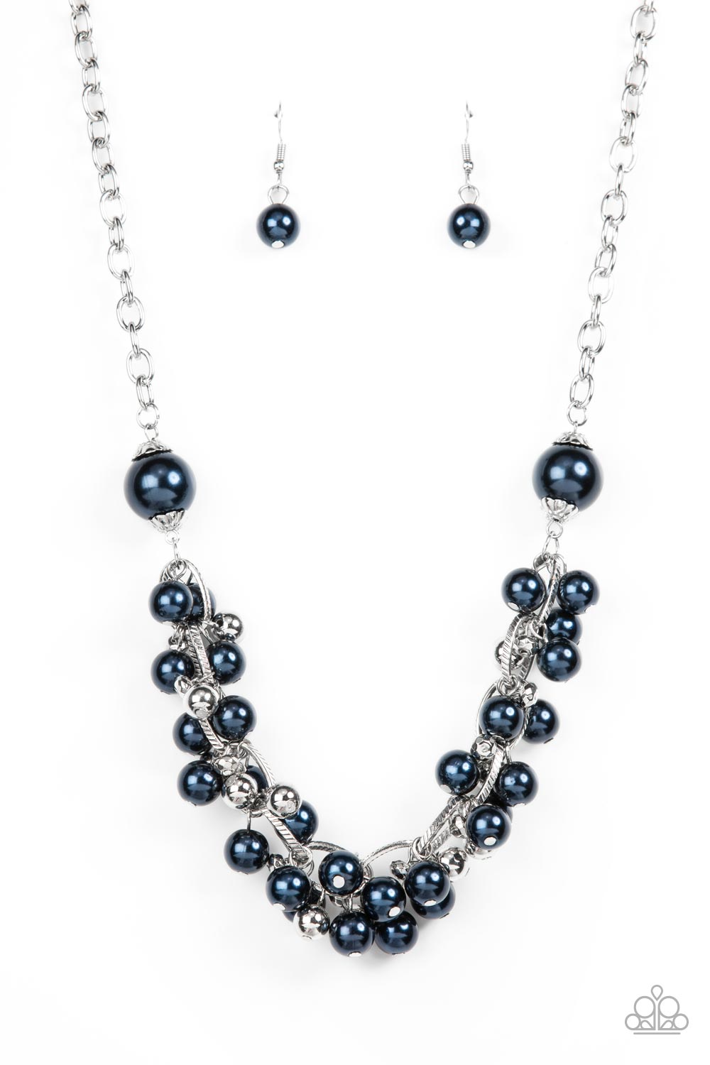 Party Crasher - Blue Pearl Silver Short Necklace