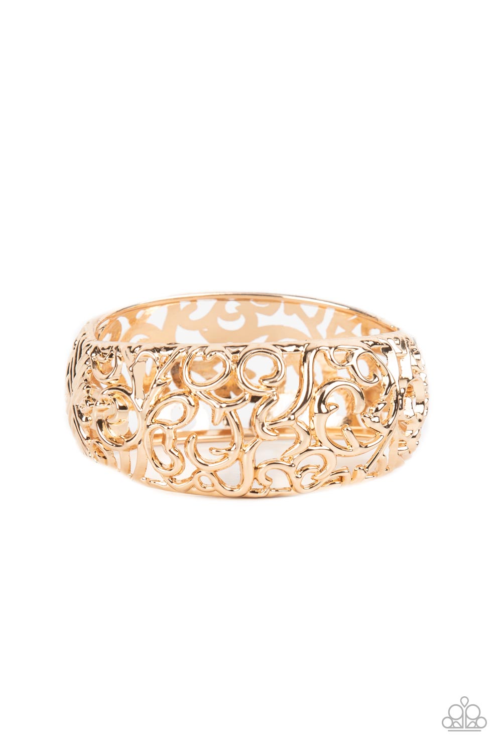 Courtyard Couture - Gold Filigree Hinged Bracelet