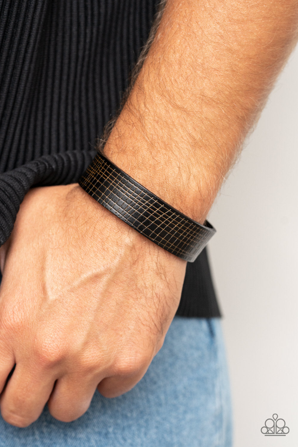 Rugged Reputation - Black Leather Urban Wrap Bracelet