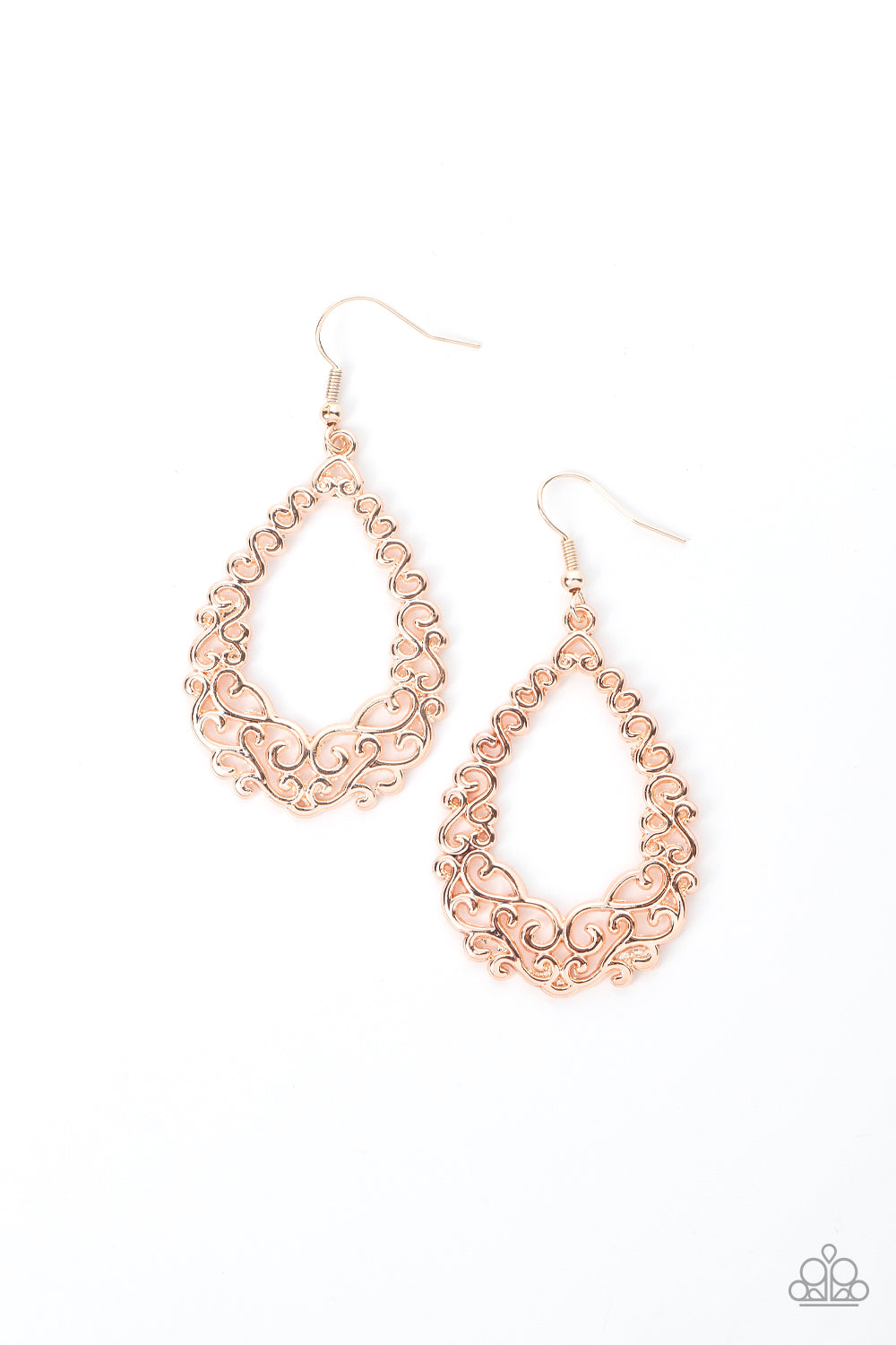 Granada Garland - Rose Gold Filigree Teardrop Earrings