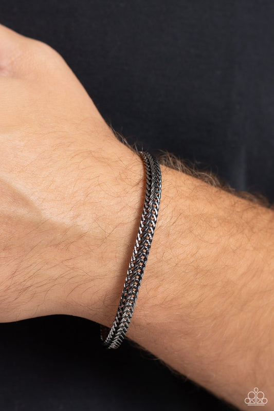 Cable Train - Black Intricate Bracelet Magnetic Closure