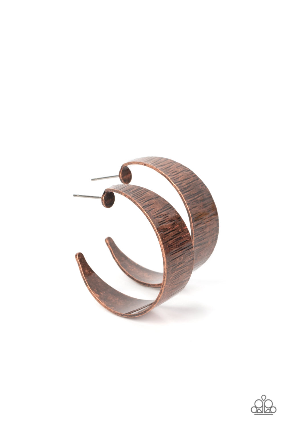 Lecture on Texture - Copper Wide Hoop Post Earrings