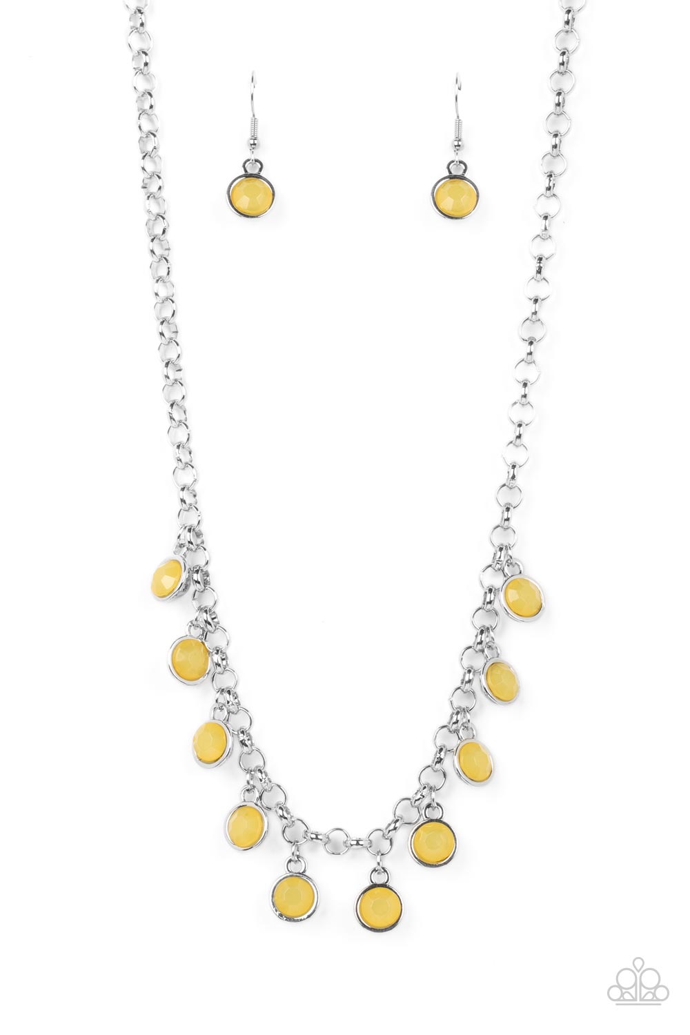 Moonbeam Magic - Yellow Bead Silver Short Necklace