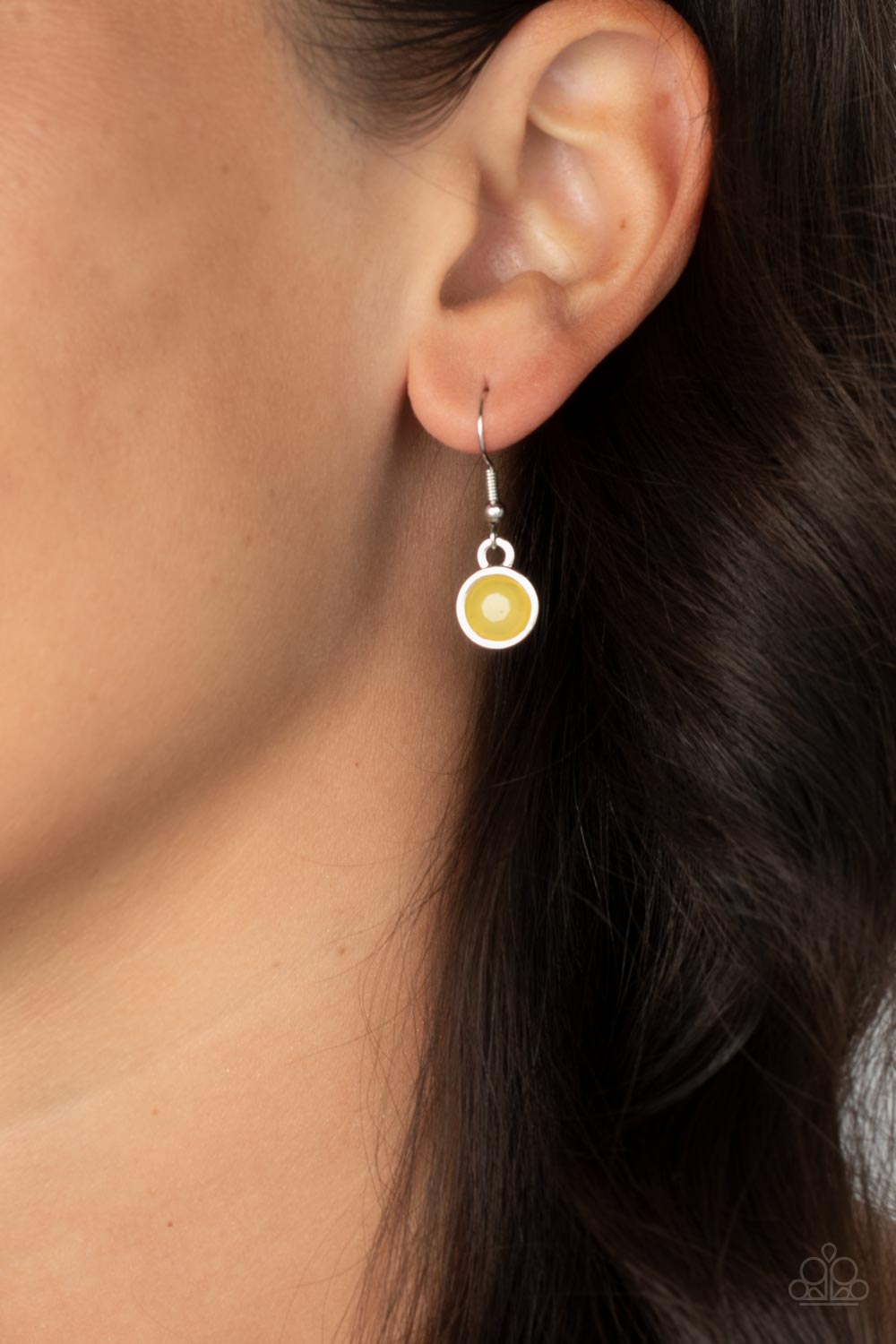 Moonbeam Magic - Yellow Bead Silver Short Necklace