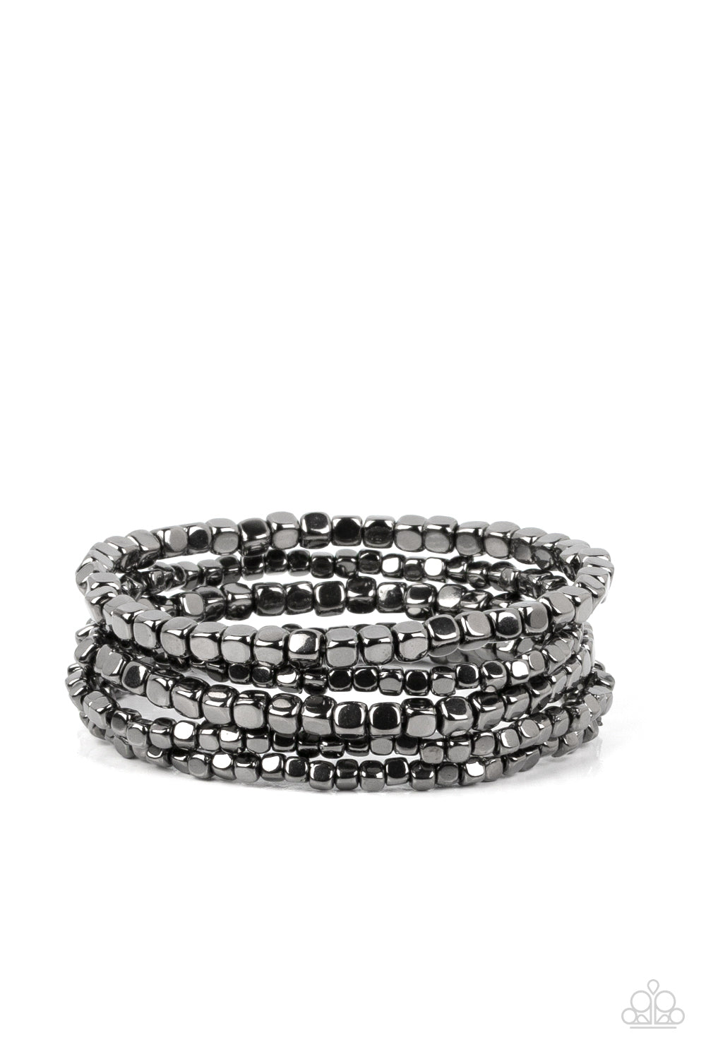Right on CUBE - Black Gunmetal Stretchy Bracelet Set