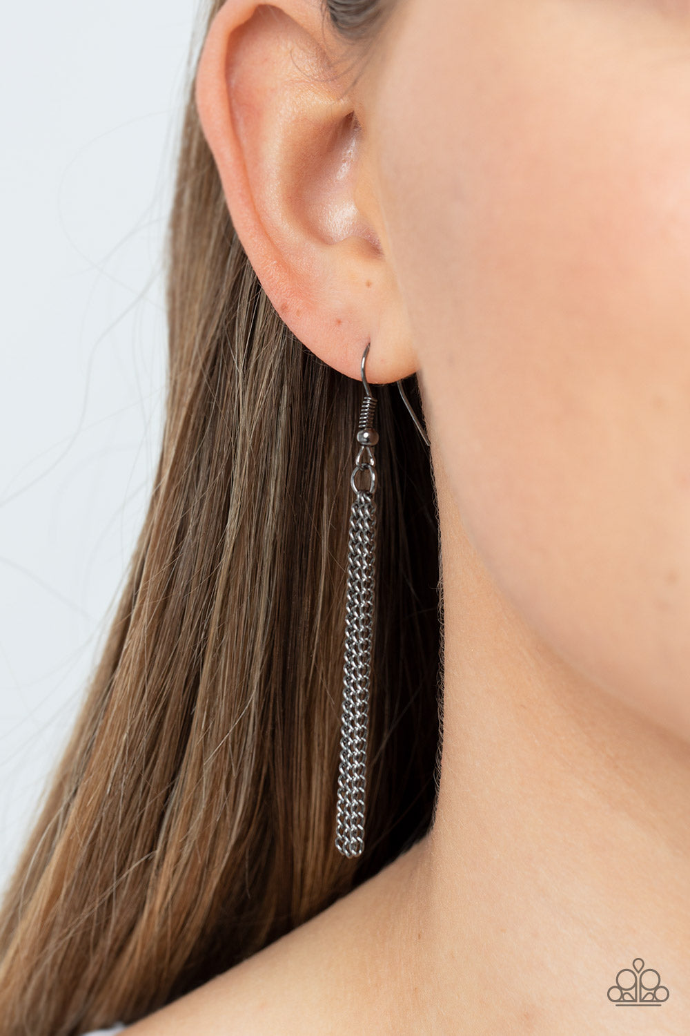 Reeling in Relics - Black Gunmetal Tassel Pendant Long Necklace