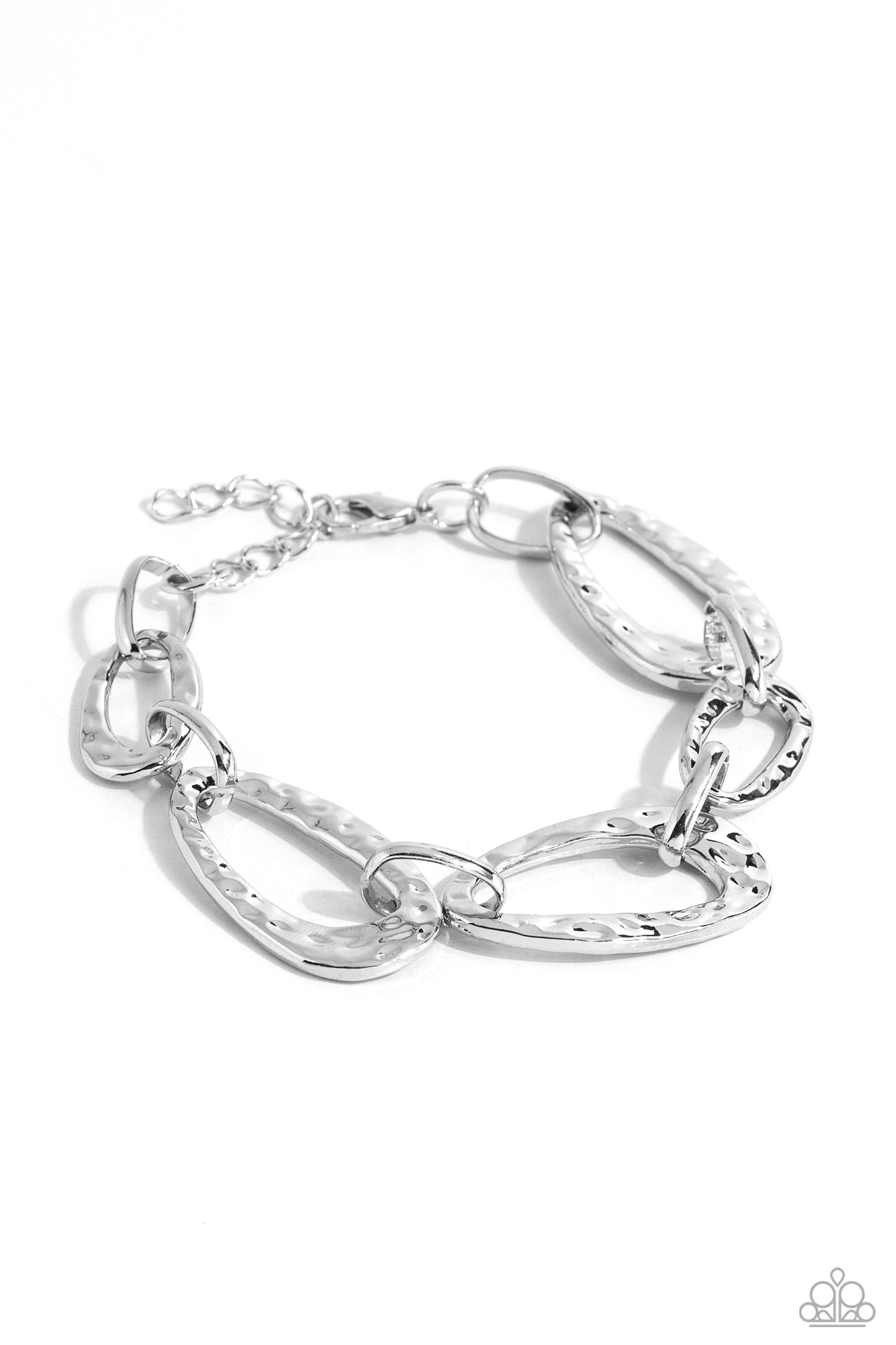 HAUTE-Tempered - Silver Hammered Oval Clasp Bracelet
