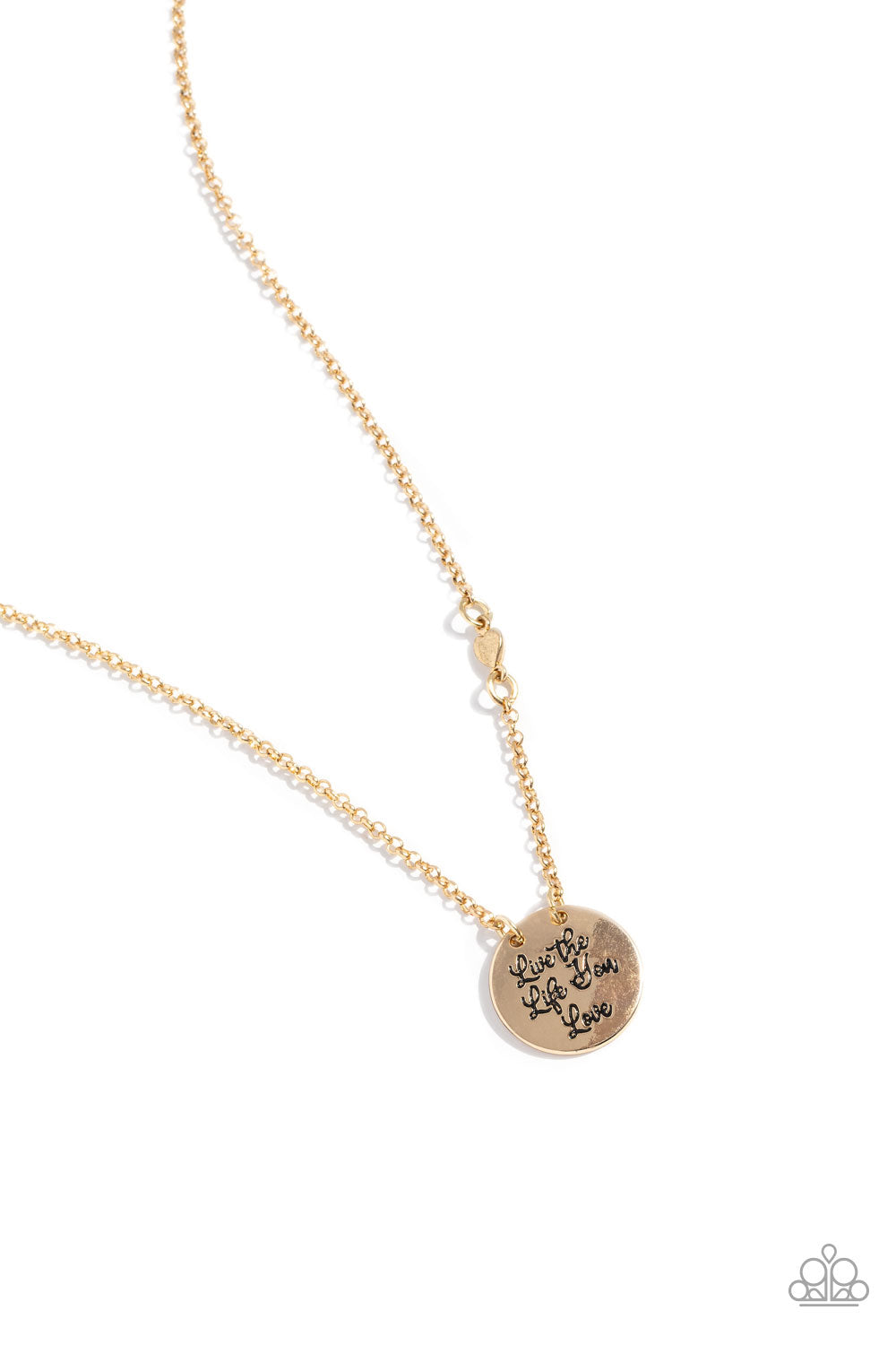 Live The Life You Love - Gold Dainty Pendant Short Necklace