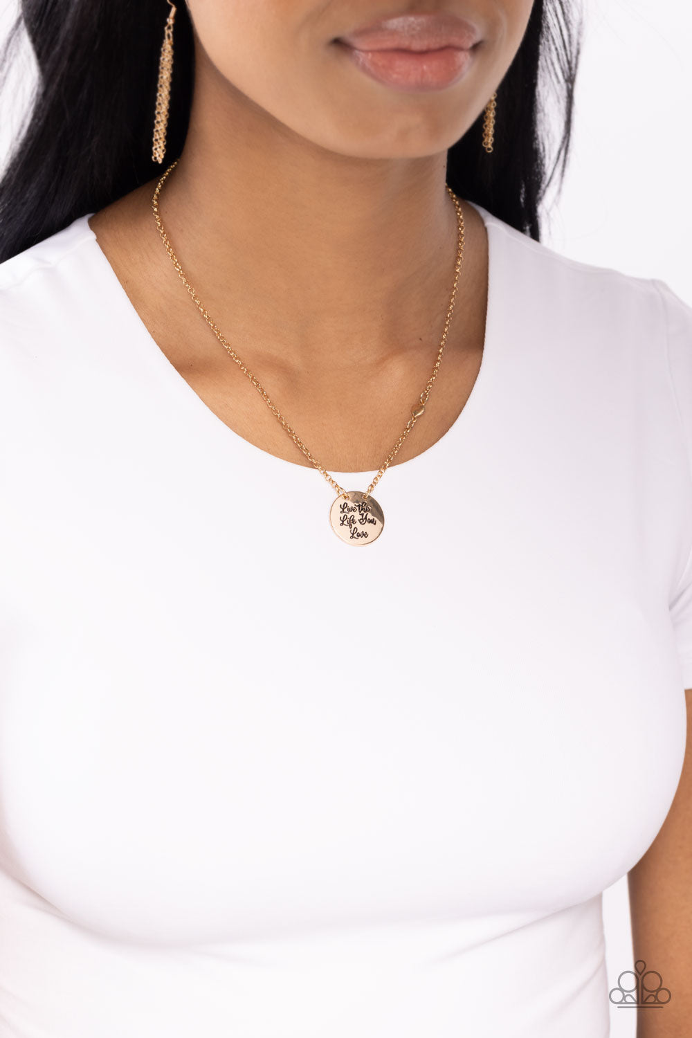 Live The Life You Love - Gold Dainty Pendant Short Necklace