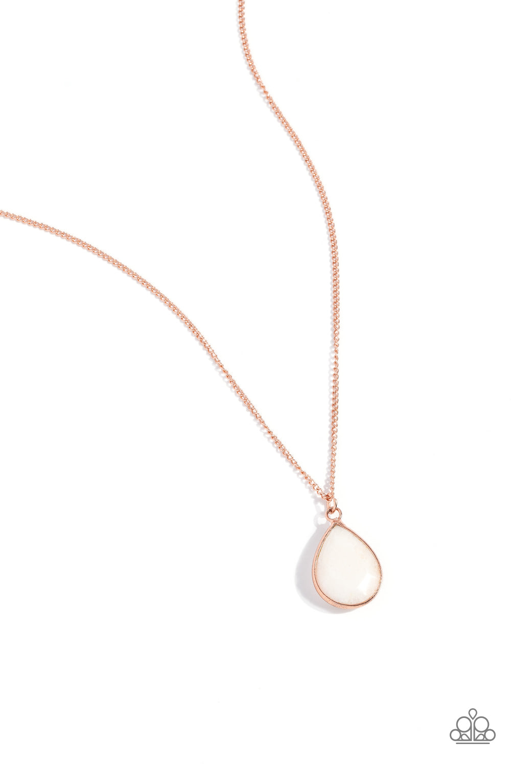 Sparkling Stones - Copper White Jade Stone Short Necklace