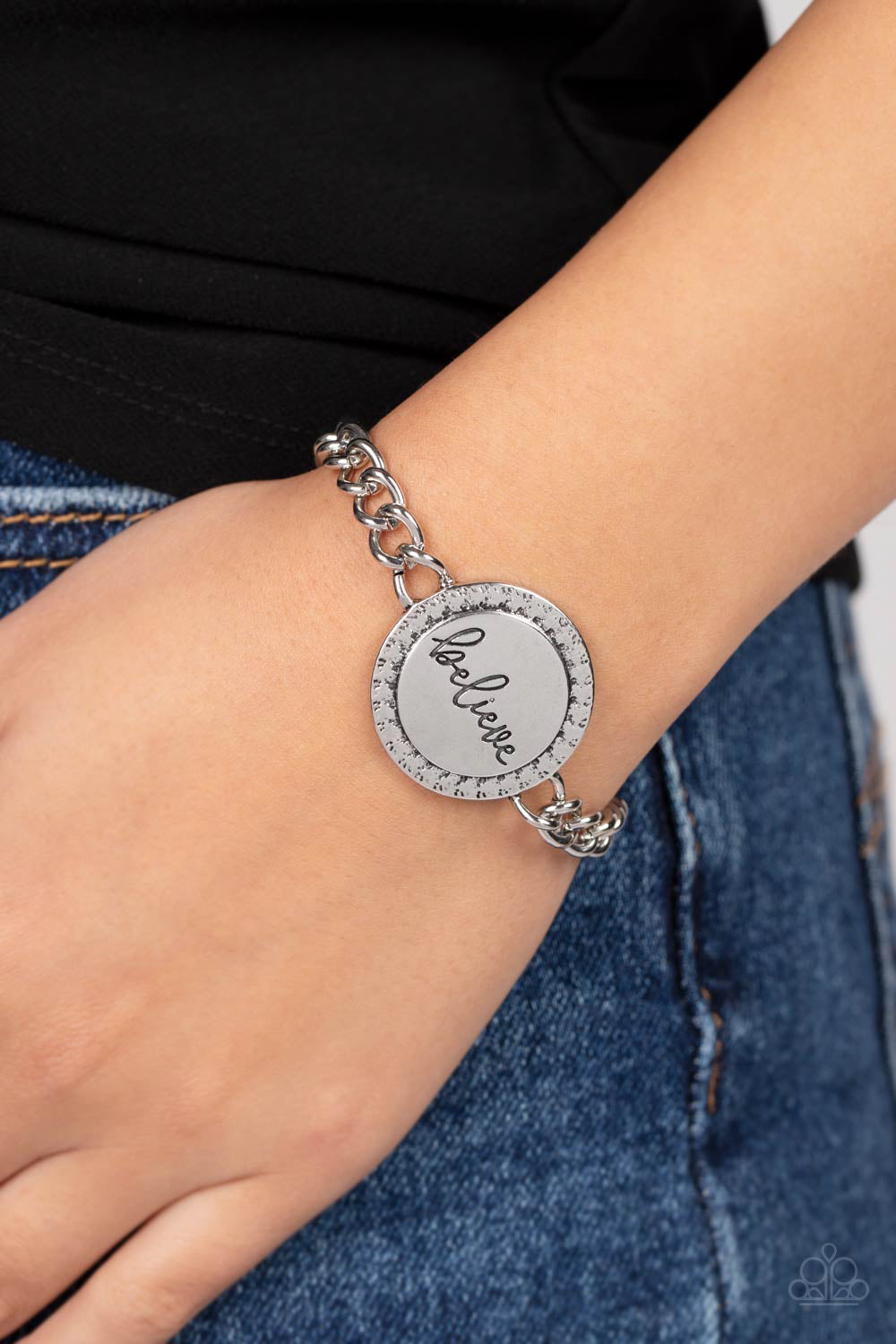 Hope and Faith - Silver "believe" Inspirational Clasp Bracelet