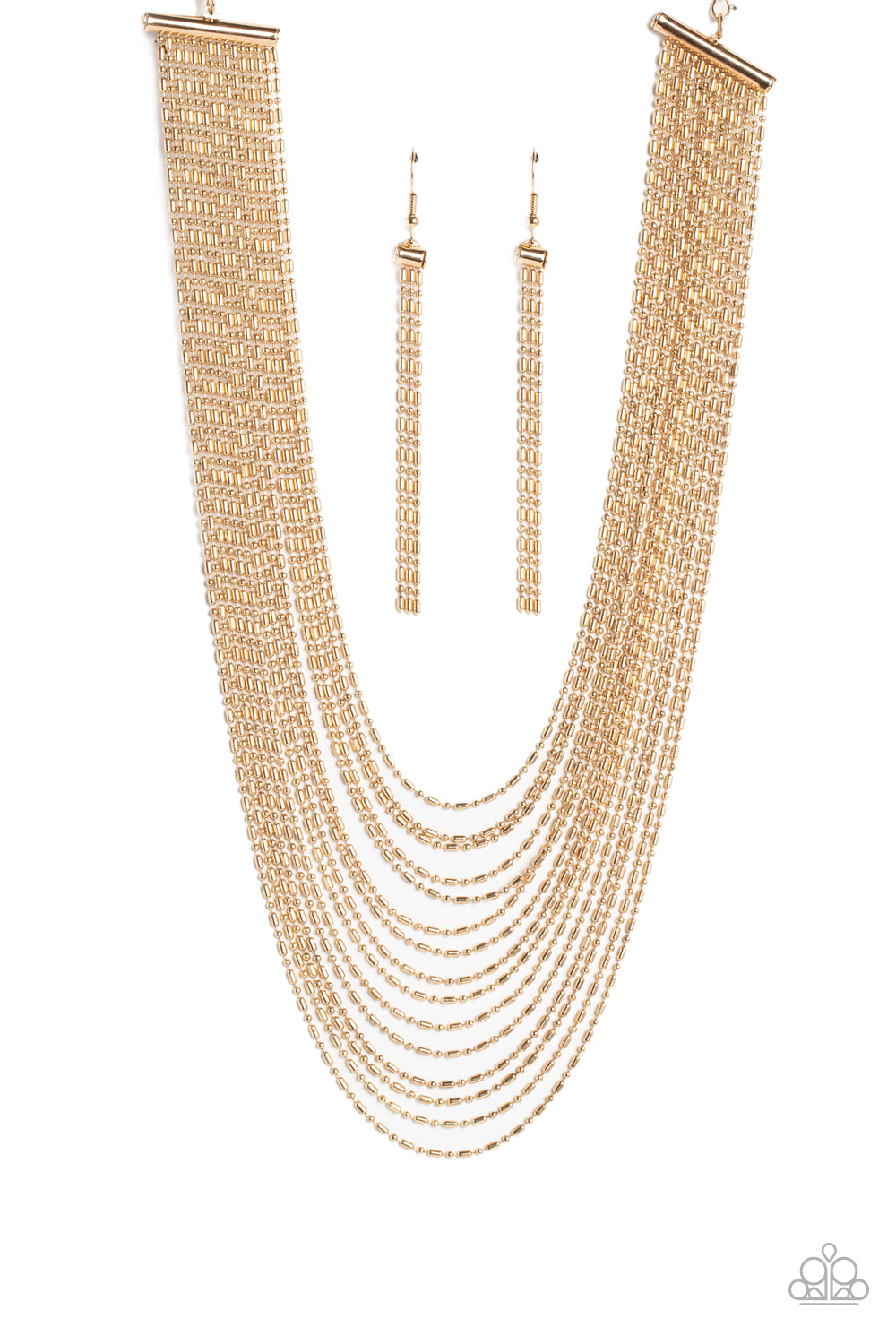 Cascading Chains - Gold Layered Chains Short Necklace