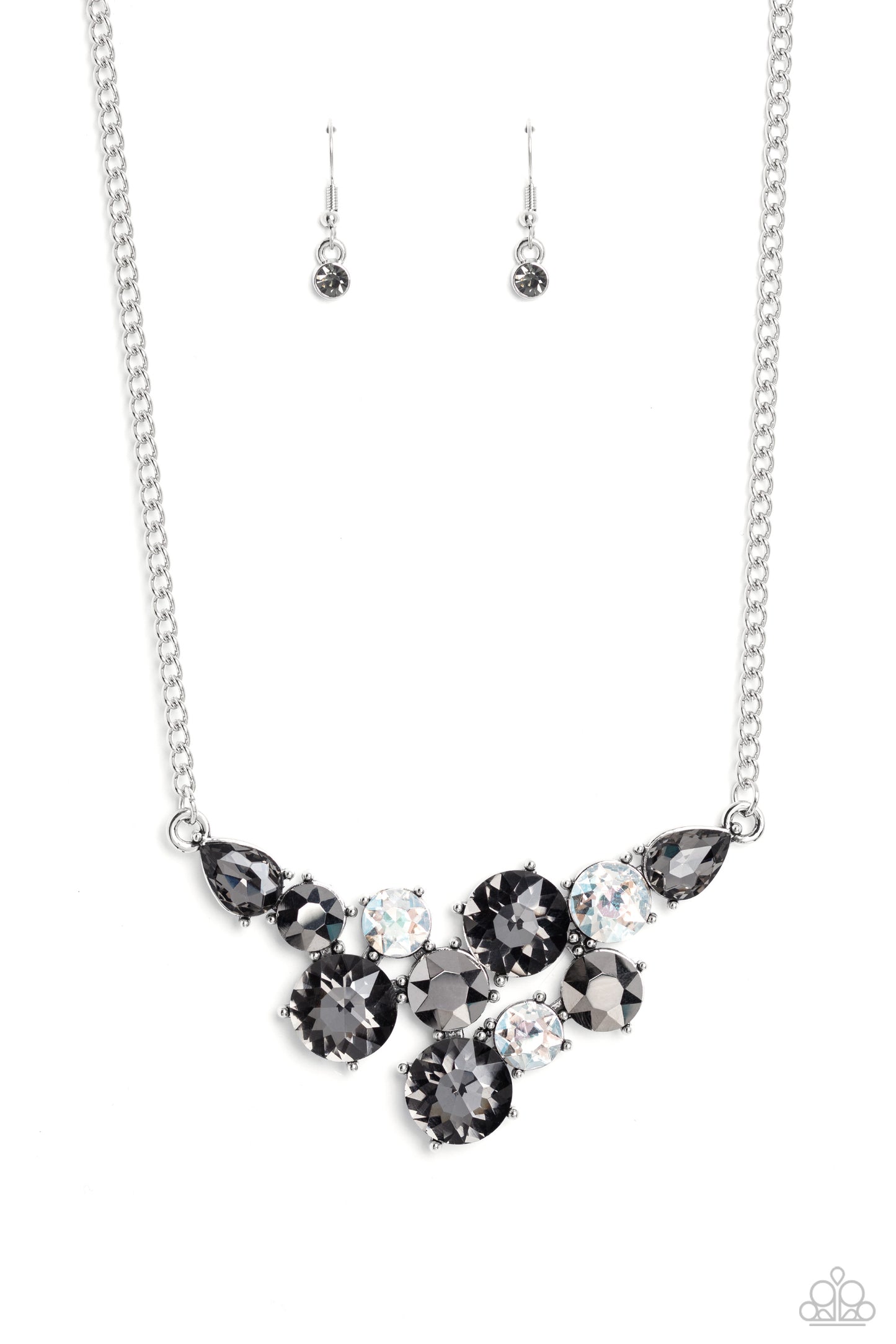 Round Royalty - Silver Gem Short Necklace