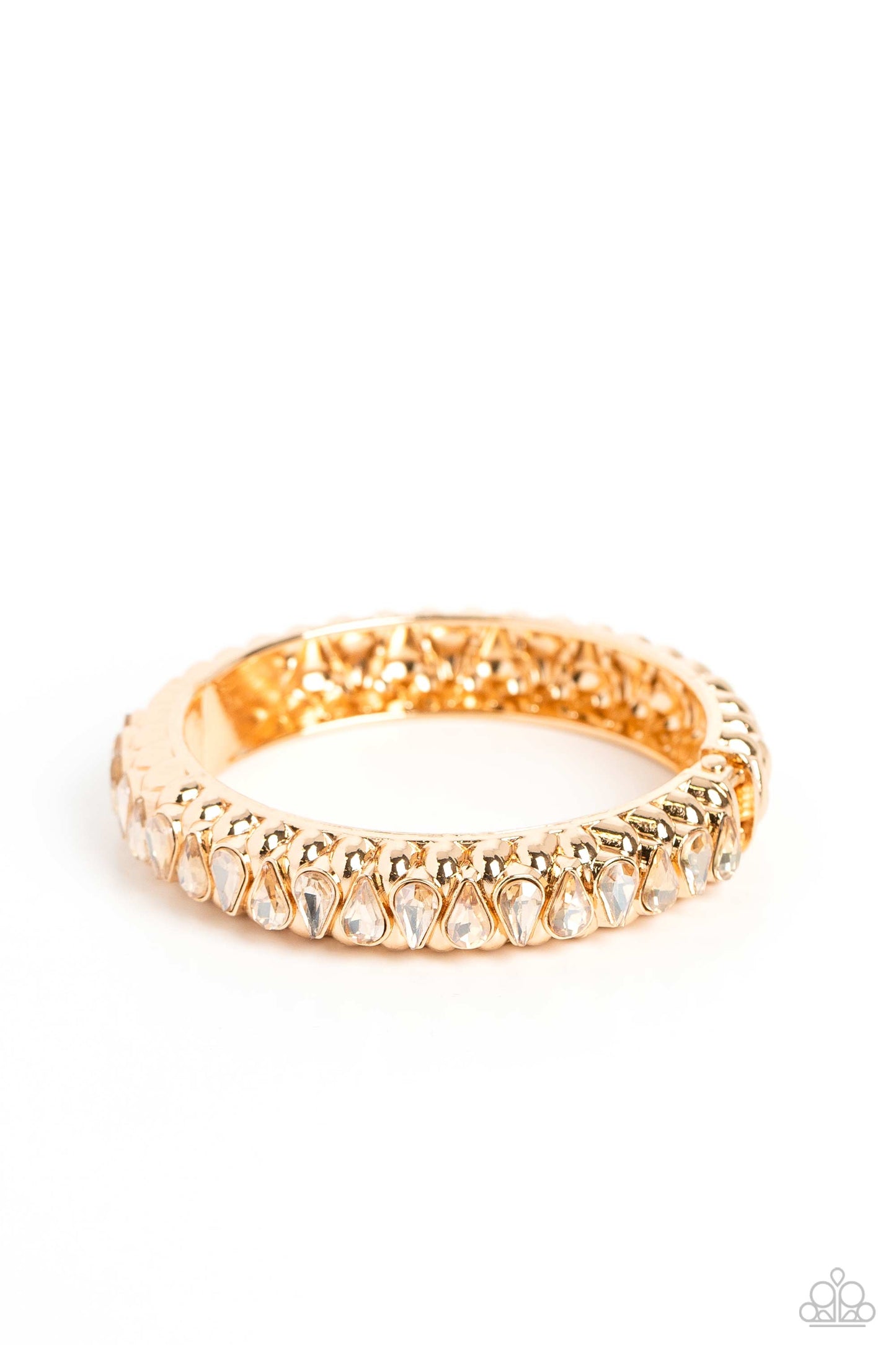 Crafted Coals - Gold Gem Hinged Bracelet