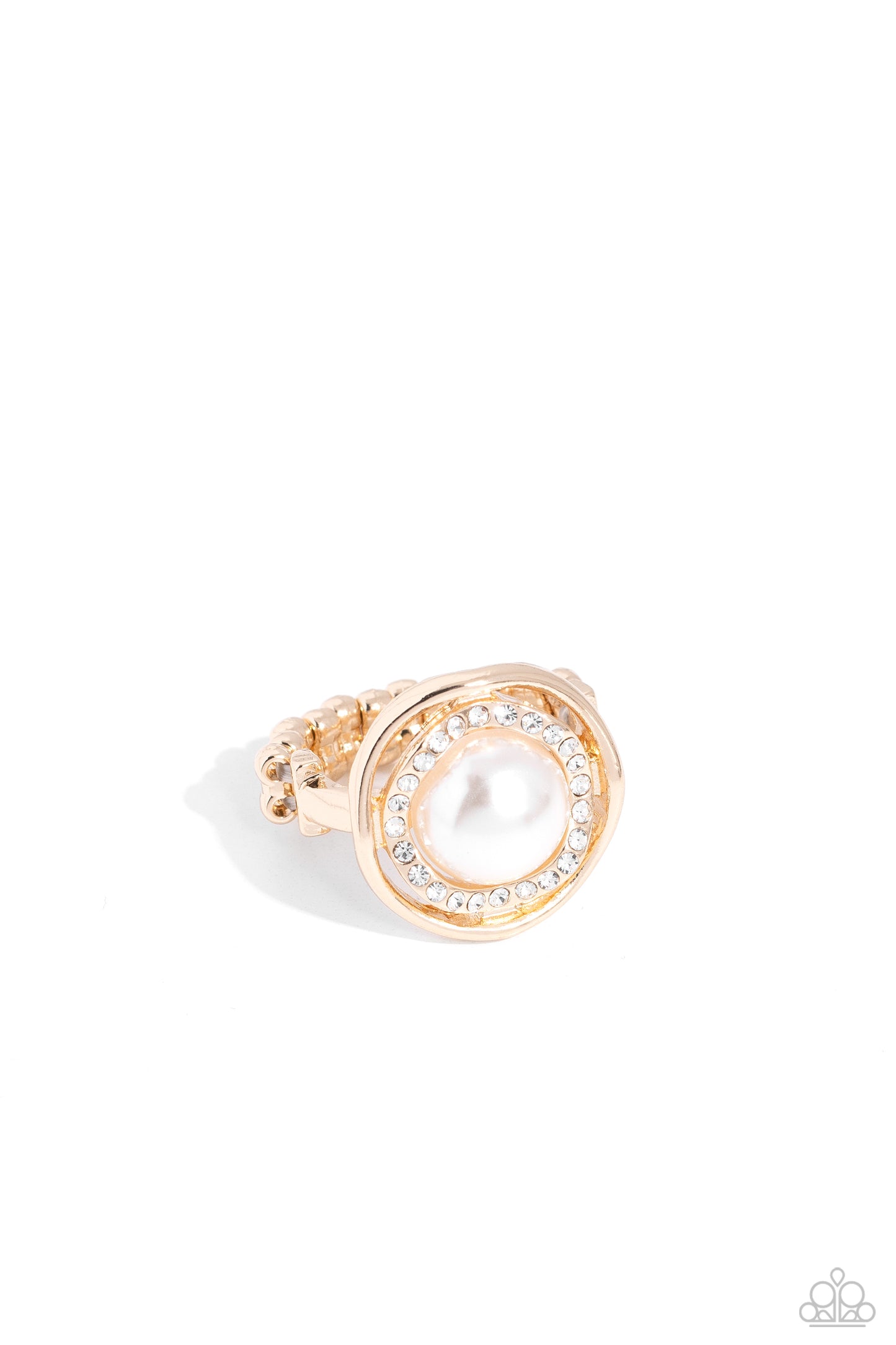 Chic Center - Gold White Pearl Ring