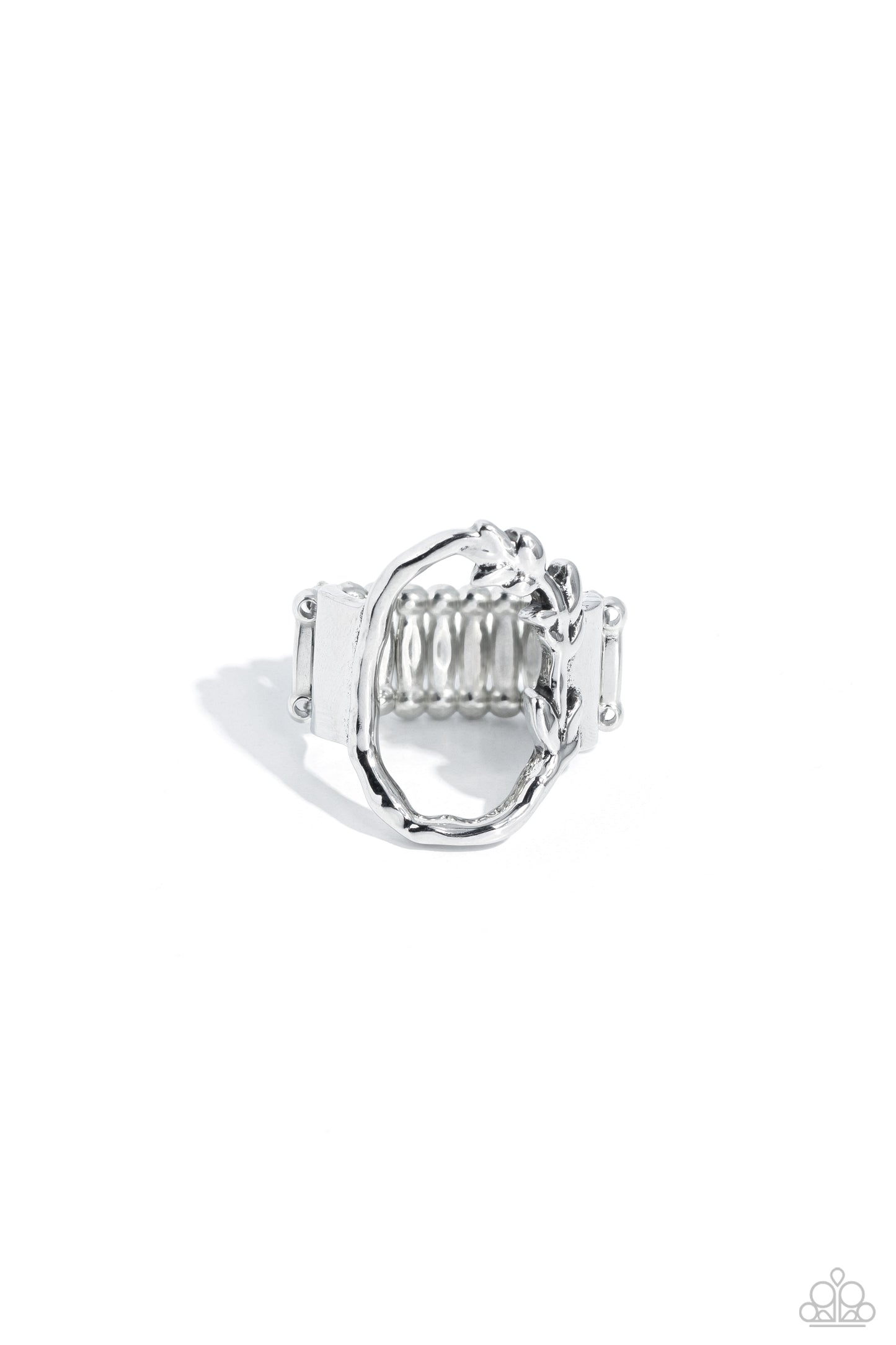 Greek Garden - Silver Flower Oval Ring