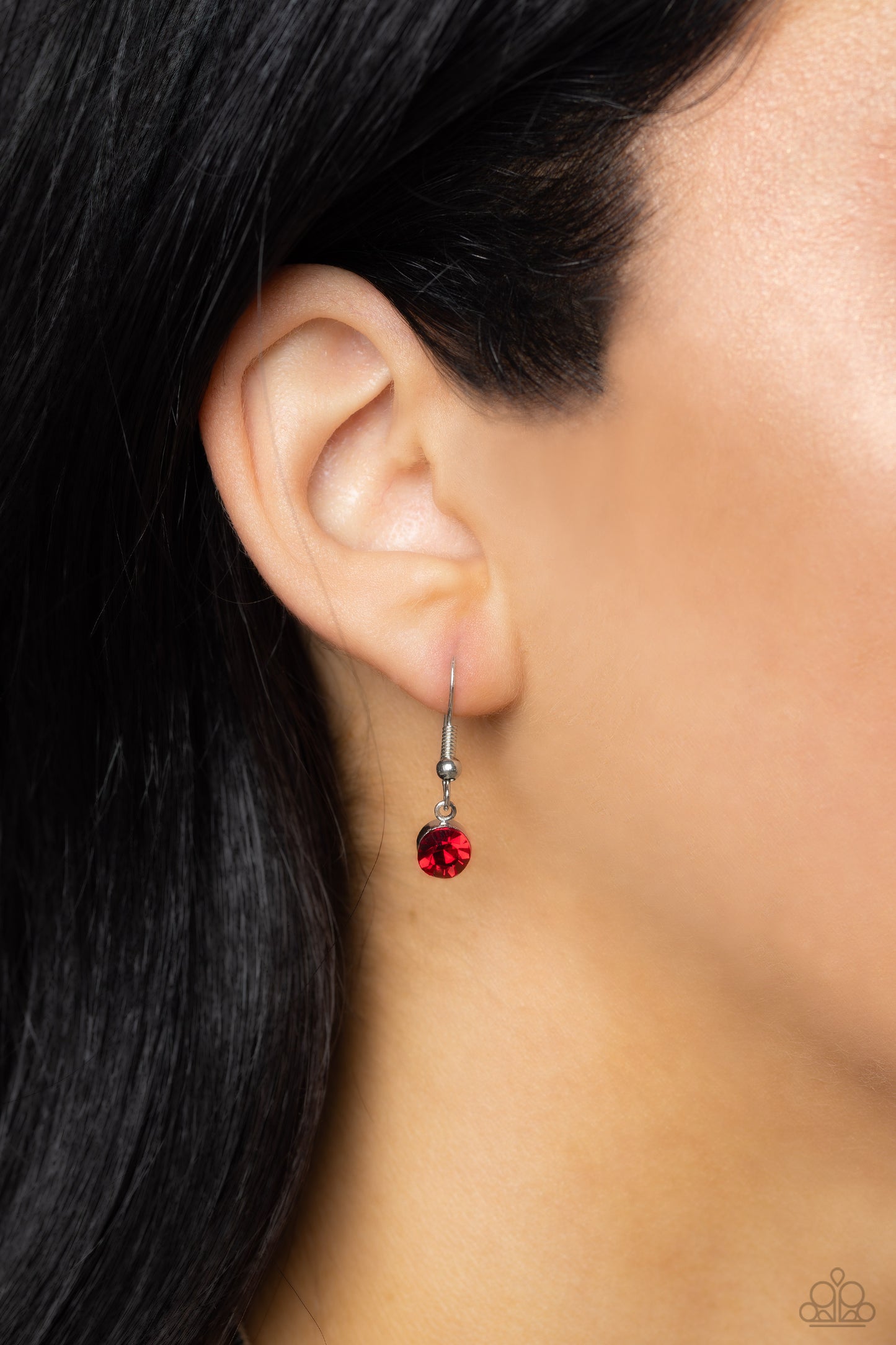 Alluring Andante - Red Gem Silver Short Necklace