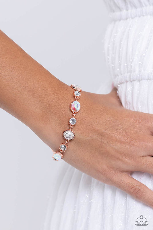 Ethereal Empathy - Copper Iridescent Gem Clasp Bracelet