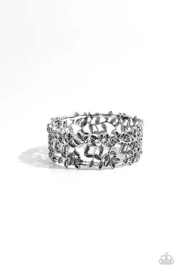 Whose VINE Is It Anyway? - Silver Filigree Stretchy Bracelet