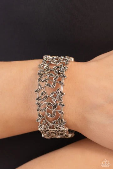 Whose VINE Is It Anyway? - Silver Filigree Stretchy Bracelet