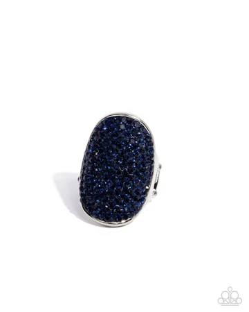 Exaggerated Elitist - Blue Rhinestone Druzy Silver Ring - 2024 Convention Exclusive