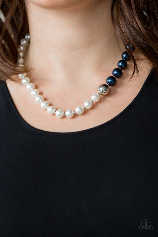 5th Avenue A-Lister - Blue and White Pearl Short Necklace