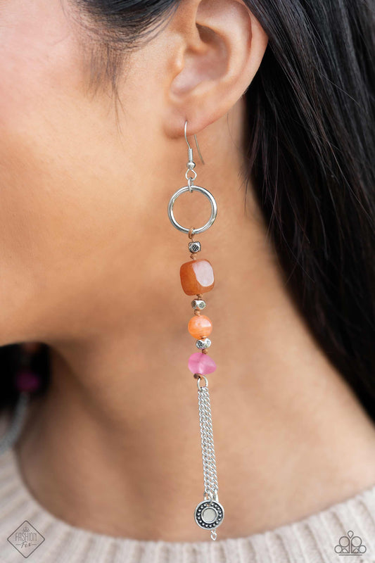 Gardening Gesture - Orange Stone Silver Fishhook Earrings - Fashion Fix, November 2023