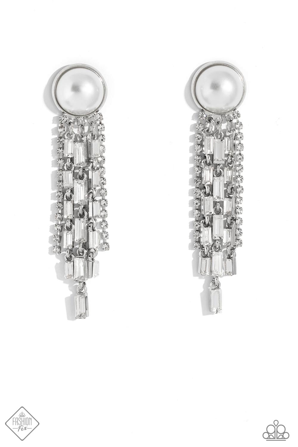 Genuinely Gatsby - White Pearl Silver Post Earrings - Fashion Fix