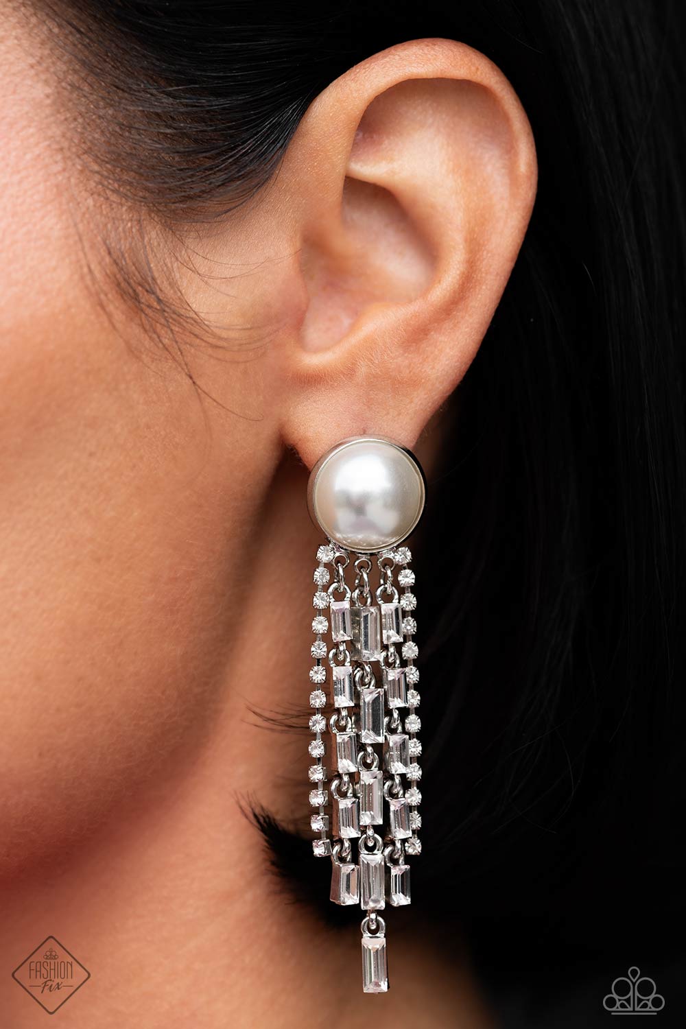 Genuinely Gatsby - White Pearl Silver Post Earrings - Fashion Fix