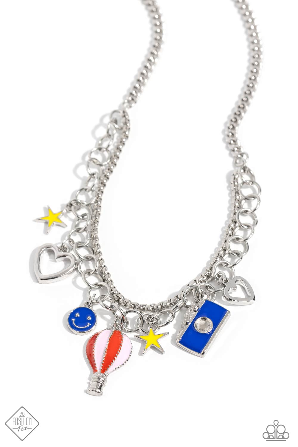 Tourist Timeline - Multi Color Tourist Travel Charm Silver Short Necklace - Fashion Fix