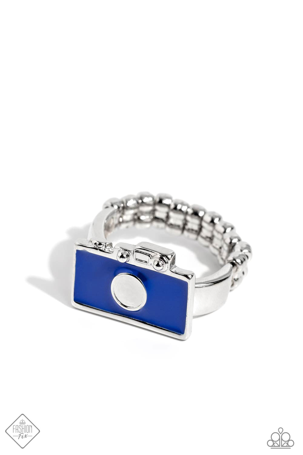 Tourist Timestamp - Blue and Silver Cameral Ring - Fashion Fix