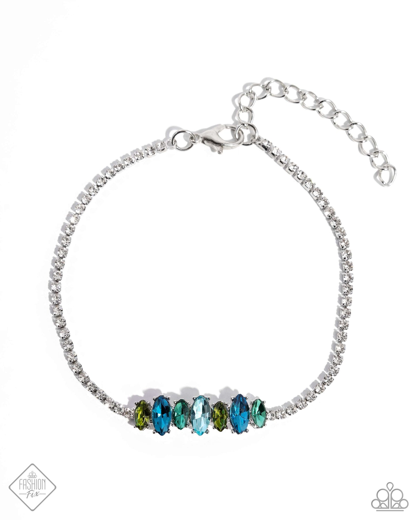 Feminine Faith - Blue Gem Silver Bracelet - Fashion Fix