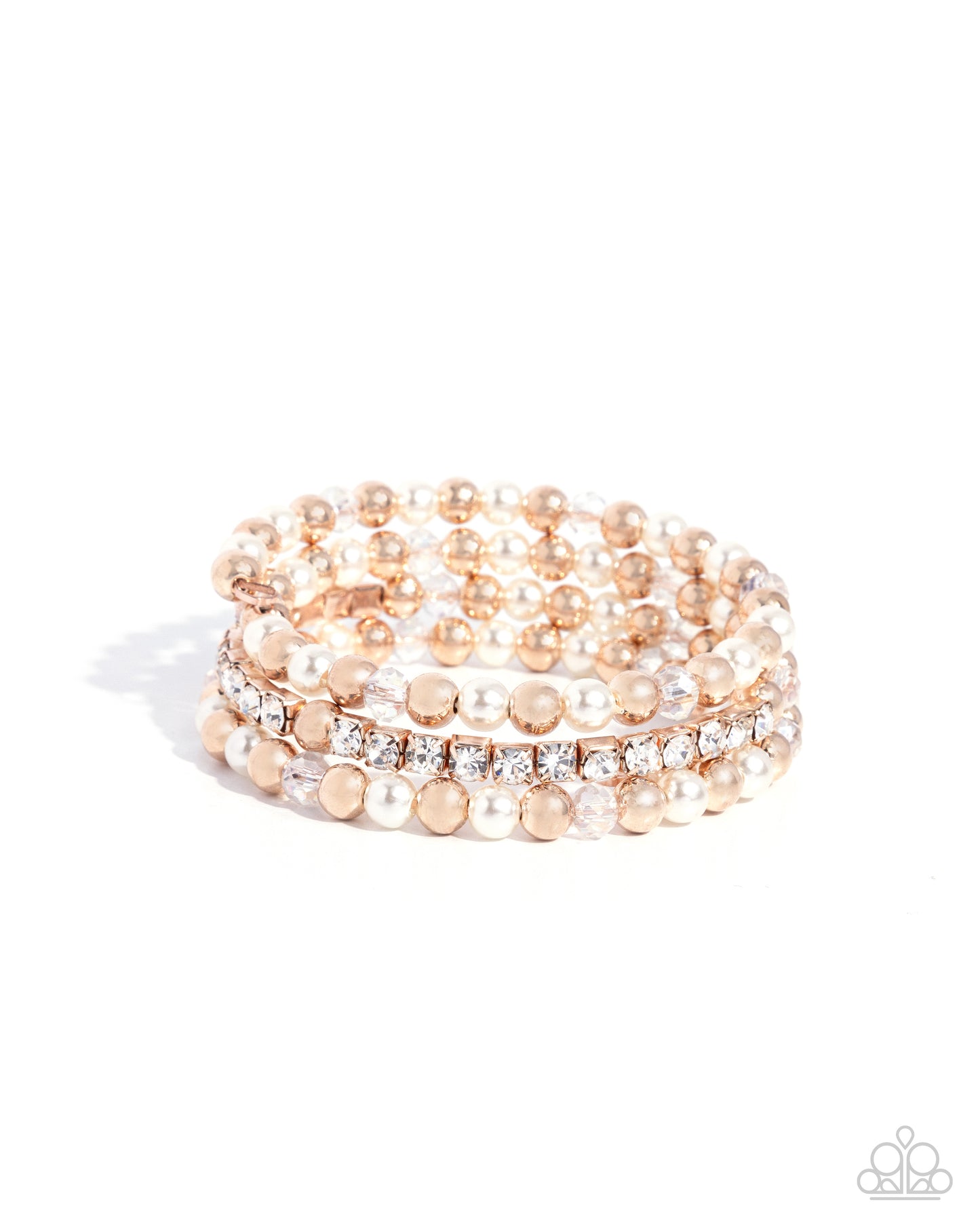 Serene Stack - Rose Gold White Pearl Coil Bracelet