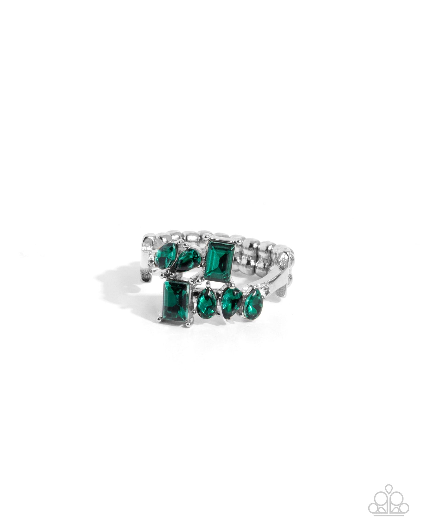 Continuous Wave - Green Gem Silver Ring