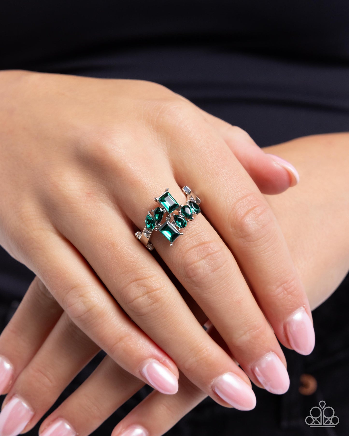 Continuous Wave - Green Gem Silver Ring