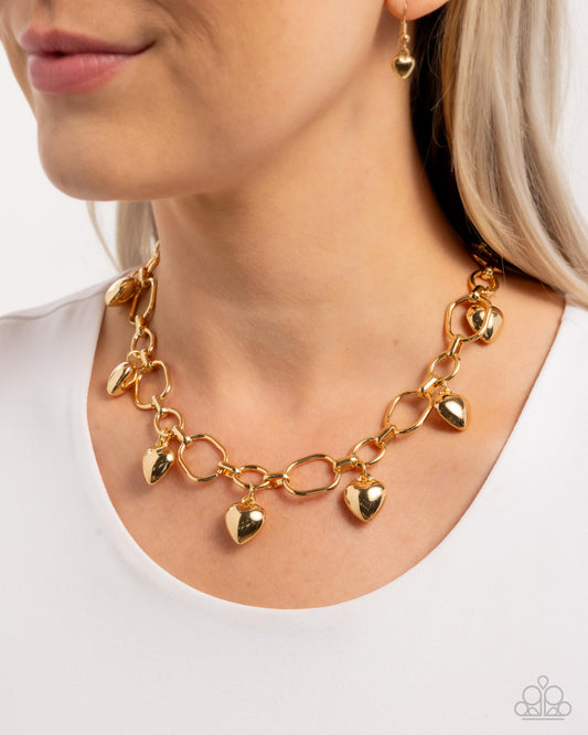 Hey Lover - Gold Heart Short Necklace