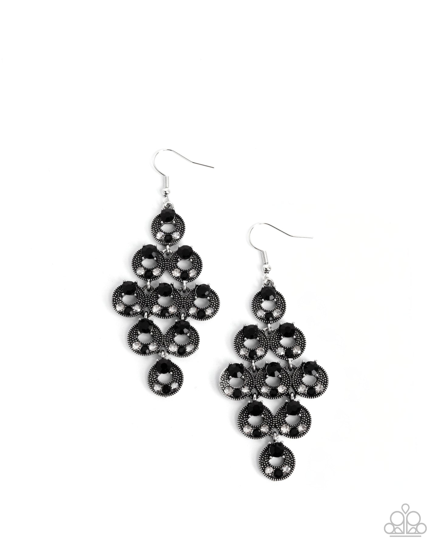 Find Your Sparkle - Black Rhinestone Circle Earrings